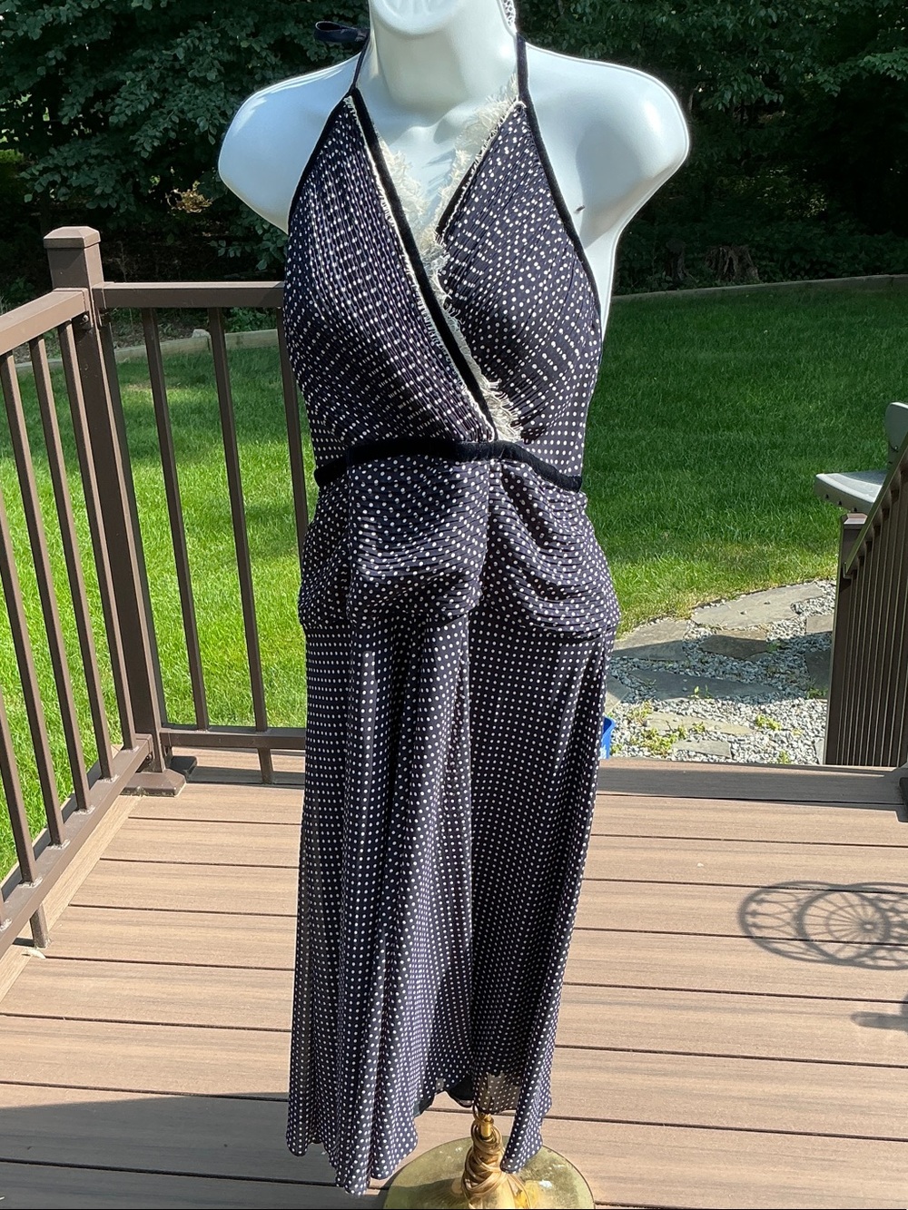 MASON POLKA DOT 100% SILK HALTER DRESS
